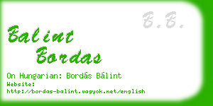 balint bordas business card